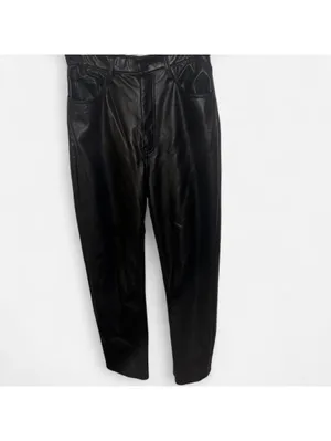 Abercrombie & Fitch Vegan Leather Ankle Straight Pant thumbnail 3