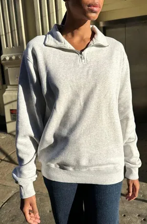 Missy Quarter Zip Sweatshirt Grey thumbnail 4