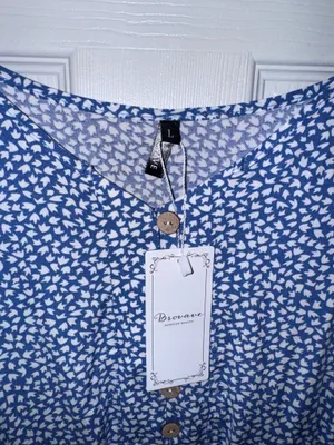 Light Blue Floral Flowy Midi Sundress Size L thumbnail 4