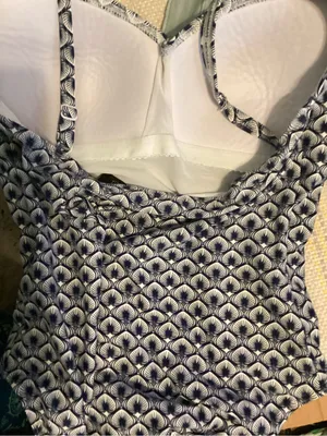 Bondeye Australia SZmaybe 14 D/DD Blue White 1Piece SwimSuit Sweetheart Ruched thumbnail 8