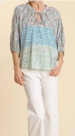 Umgee Boho Patchwork Blouse‎ – Size Small thumbnail 1