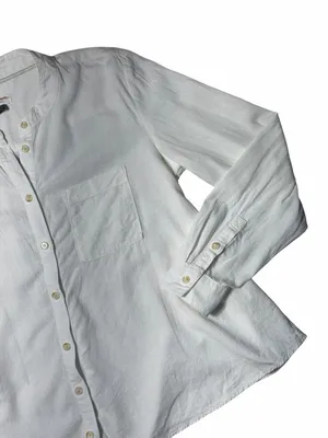 Pilcro Anthropologie White Linen Blend Whitney Long Sleeve Blouse Womens XS thumbnail 4
