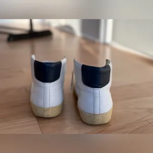 SAINT LAURENT Women's White Leather Hi Top Sneakers Size 38.5 thumbnail 6