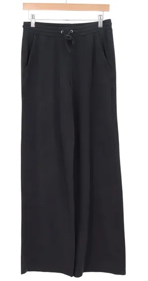 Unbranded Pants Womens M Wide Leg Lounge Black Drawstring Fleece Excellent thumbnail 1