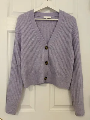 Purple H&M Cardigan V-Neck XS thumbnail 1