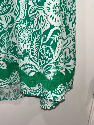 Umgee Green/White Paisley Print Dress Women's Small thumbnail 4
