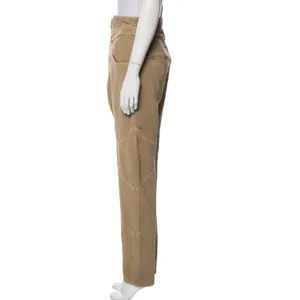 NWT Retrofête Washed Terry Pant in Beige Khaki Cotton High Rise Small NO BELT thumbnail 7