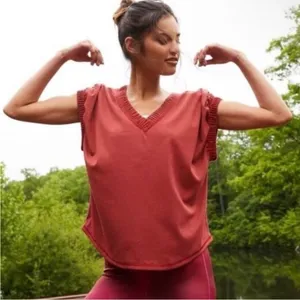 Free People Movement Run Around Tee Red ~ Size Small thumbnail 1