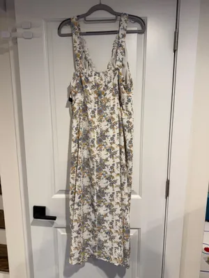 Abercrombie & Fitch Floral Tie Front Midi Dress Women's XL NWT Cottagecore thumbnail 9