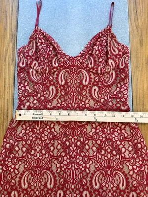 For Love & Lemons Vika Paisley Lace Mini Dress Rust Size Small thumbnail 15
