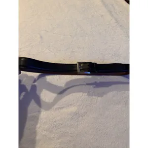 IZOD Black & Brown SILVER BUCKLE BELT Women's Size 36 thumbnail 3
