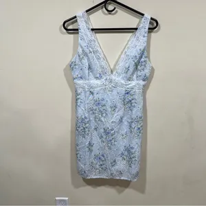 NWT Hello Molly COQUETTE LOVER LACE MINI DRESS BLUE size 4 thumbnail 6
