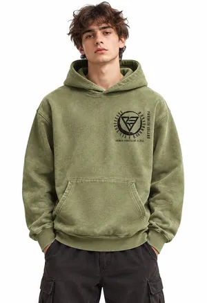 HYPLAND Attack on Titan Army Green Graphic Hoodie Size Small thumbnail 1