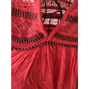 FREE‎ PEOPLE Cyprus Avenue Embroidery Red Boho Long Sleeve Top Sz XS Cottagecore thumbnail 8