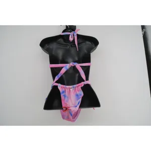 Victoria's Secret Pink Blue‎ Tie Dye Triangle Bikini Set Size Medium thumbnail 9