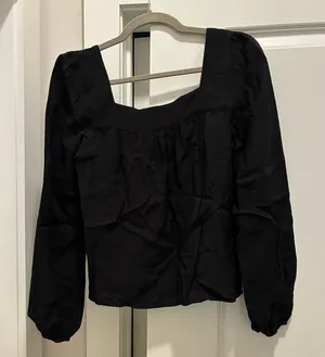Abercrombie & Fitch Black Square Neck Blouse thumbnail 1