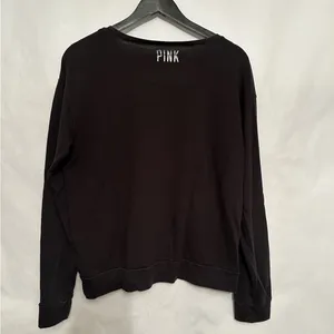 Victoria’s Secret PINK Sequin Boom Lightning Bolt Graphic Black Pullover Medium thumbnail 5