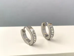 925 Silver Plated CZ Small Silver Hoop Earrings for Men Women thumbnail 3