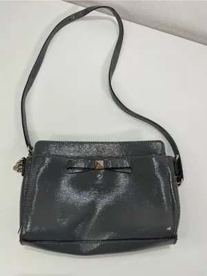 Kate Spade New York Gray Small Leather Crossbody Bag Outside Pocket Coquette thumbnail 1