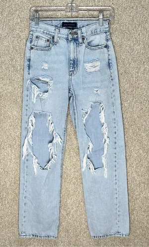 90s baggy thrashed jeans light‎ wash zipper fly retro style denim juniors teen thumbnail 1