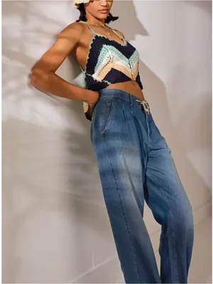 Free‎ People We The Free Luna Denim Pull On Pants Womens Size XS thumbnail 2