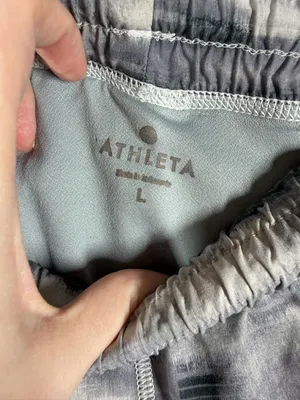 Athleta Gray Tie Dye Lined Racer Run Shorts‎ thumbnail 4