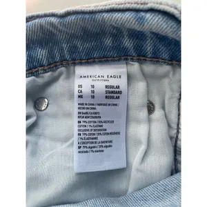 American Eagle Super High-Rise Straight Jeans Light Wash Denim Womens 10 Regular thumbnail 4