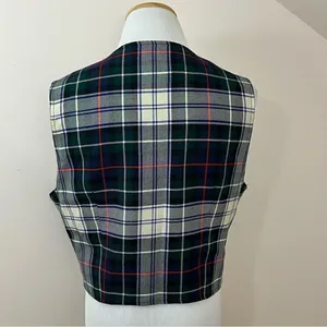 Vintage Surry Classics Tartan Plaid Wool Vest Navy M/ L thumbnail 4