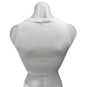 Zara Women's White Knit Crew Neck Sleeveless Crop Sweater Vest Top Size S thumbnail 2