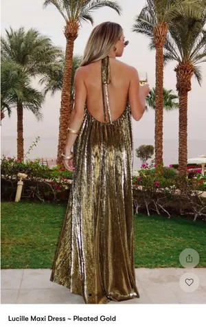 Show Me Your Mumu Gold Metallic Maxi Dress thumbnail 4