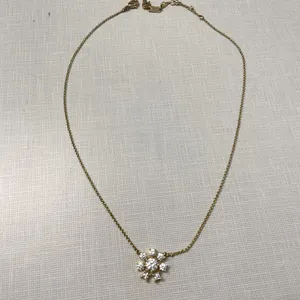 Swarovski Gold and Crystal Flower Pendant 18” thumbnail 2