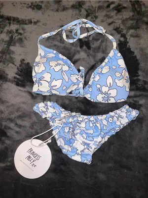 Princess Polly Wonda Hawaiian Floral Bikini Set in Blue Size 2 / 4 New with tag thumbnail 10
