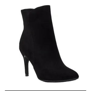 Scoop Womens Size 8 Black Suede Stiletto Zip‎ Ankle Booties thumbnail 4