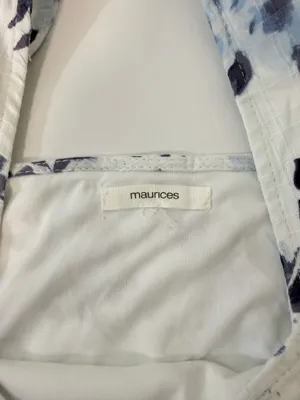 Maurices Floral Square Neck Babydoll Mini Dress White Blue Puff Sleeve thumbnail 9