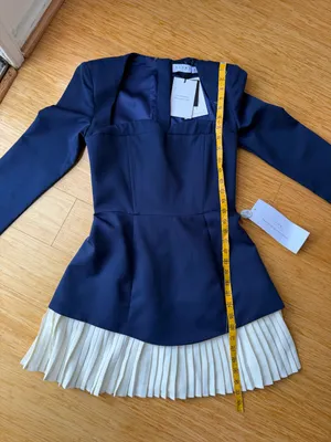 NWT Club L London Lysette Navy Sweetheart Pleated Mini Dress Size 6 thumbnail 9