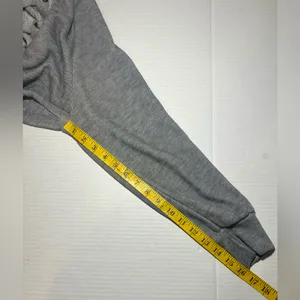WILDFOX‎ Sweatshirt Hoodie Women’s Small Gray Oversized Lace Up Hutton USA Made thumbnail 7