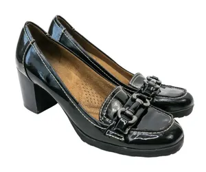 Vintage 90s Naturalizer Black Buckle Loafer Pumps thumbnail 1