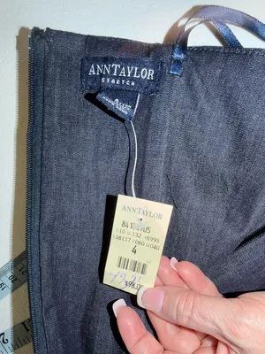 Fabulous New Vintage 90s Ann Taylor Chambray Denim Strapless Dress thumbnail 7
