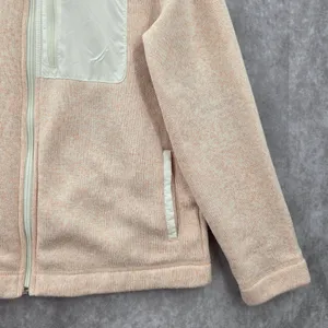 Pink Zipper Long Sleeve Fleece Sweater Coat Jacket‎ Medium thumbnail 4