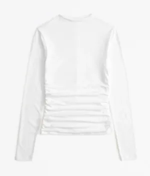 Long-Sleeve Cotton-Blend Seamless Fabric Mockneck thumbnail 1