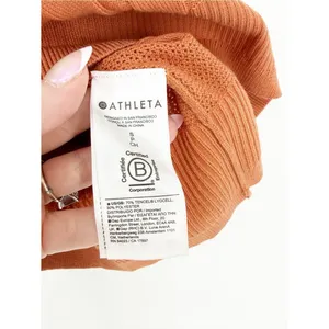 Athleta Fairway 1/2 Zip Knit Sleeveless Polo Women's S Orange‎ Preppy thumbnail 6