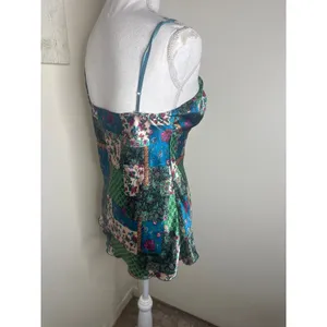Vintage Y2K Meghan Noland Floral Patchwork Boho Satin Cami Sz M Fairy Grunge thumbnail 5