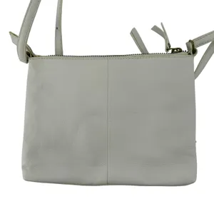 Clever Carriage Company Cross Stitch Rose Leather‎ Crossbody Purse White Blue thumbnail 2