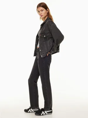 2026 Aritzia Levi’s Middy Straight Mid Rise Mom relax jeans 28 Charcoal Blac thumbnail 4