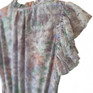 Whimsy floral pastel-colored pleated dress size small thumbnail 6