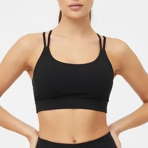 Black Cropped Tank Top Cami Double Strap Size L Size L thumbnail 1