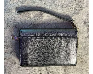 Tory Burch Women's Silver Braided Leather Wristlet Wallet thumbnail 9