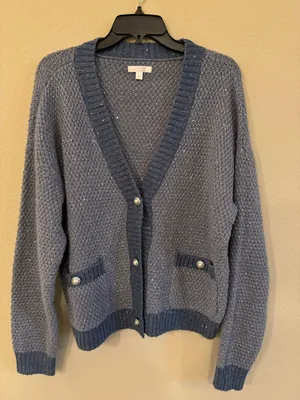 Metallic Cardigan Sweater thumbnail 2