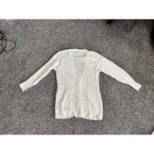 Nine West cream v-neck ribbed knit long sleeve button front cardigan sweater S thumbnail 11
