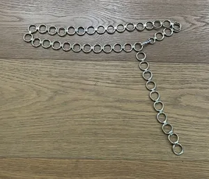 Silver Tone Metal Ring Chain Belt thumbnail 1